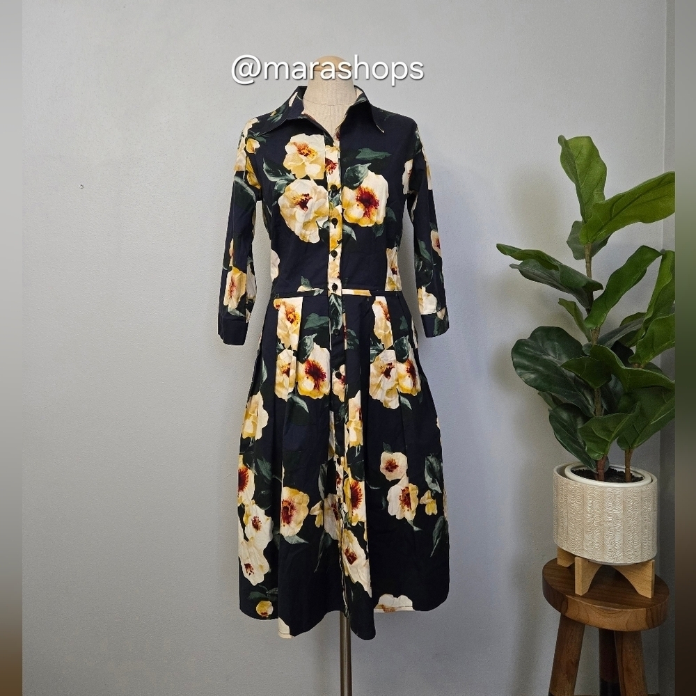 Samantha Sung Audrey Floral Print Shirt Dress - Picture 2 of 8